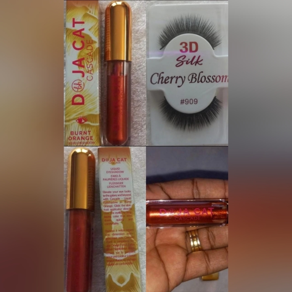 BH COSMETICS DOJA CAT CASCADE LIQUID EYESHADOW. BURNT ORANGE. FREE LASHES!